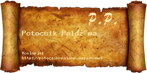 Potocsik Palóma névjegykártya